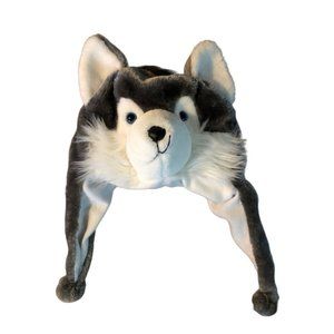 Kids' Plush Husky Winter Hat Gray/White